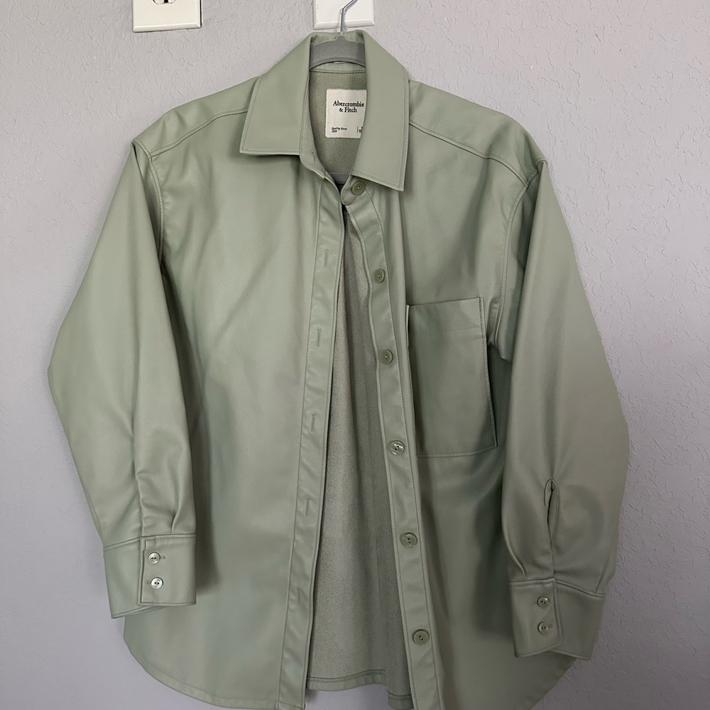 Abercrombie & Fitch Sage Green Shirt Jacket